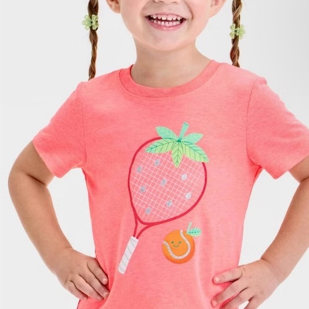 Cat & Jack Kids  3T Pink Graphic short sleeve  T-Shirt
